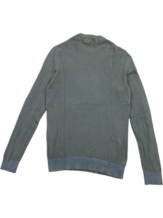 Guess Πλεκτό Πουλόβερ Casual Minimal Λογότυπο Γκρι-Μπλε Ανδρικό L