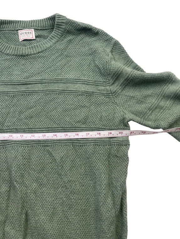 GUESS KNIT SWEATER MINIMAL OLIVE MENS PRE OWNED M