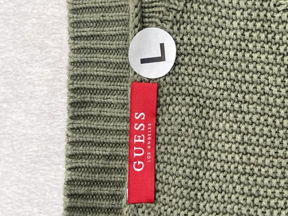 GUESS KNIT PULLOVER MINIMAL GREEN WOMEN PRE OWNED L