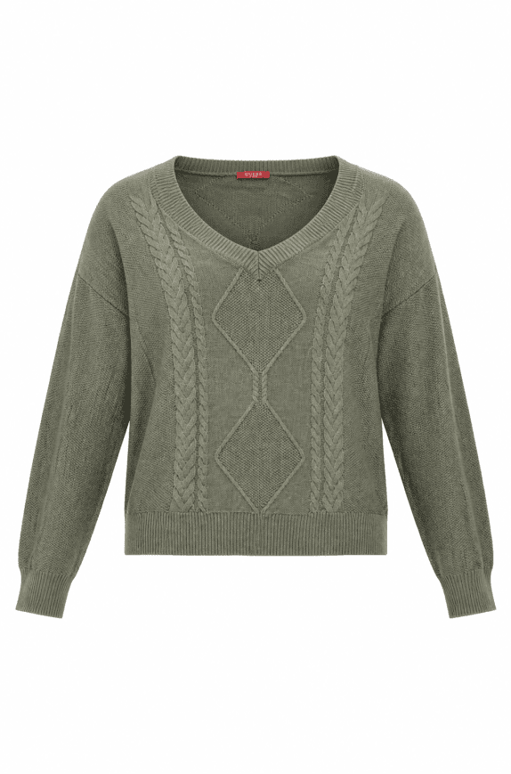 GUESS KNIT PULLOVER MINIMAL GREEN WOMEN PRE OWNED L