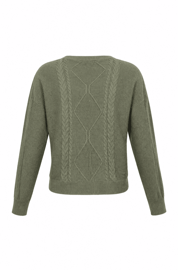 GUESS KNIT PULLOVER MINIMAL GREEN WOMEN PRE OWNED L