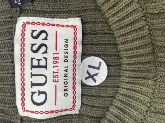 GUESS MAGLIONE MAGLIA MINIMAL VERDE UOMO PRE OWNED XL