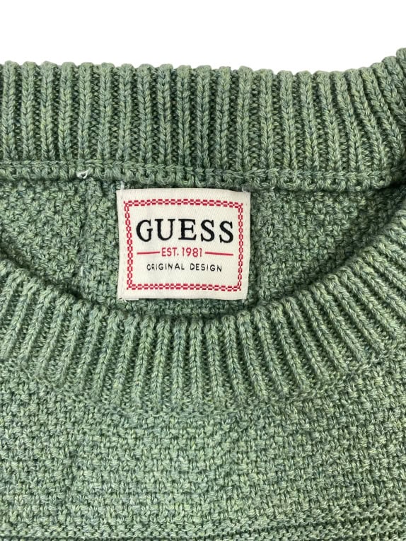 GUESS Πλεκτό Πουλόβερ Textured Πράσινο Ανδρικό M/L