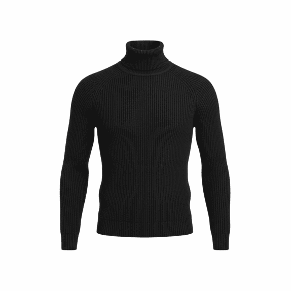 Guess dolcevita in maglia casual tinta unita nero da uomo L