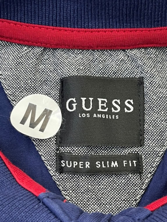 GUESS POLO SHIRT MINIMAL NAVY MEN PRE OWNED M