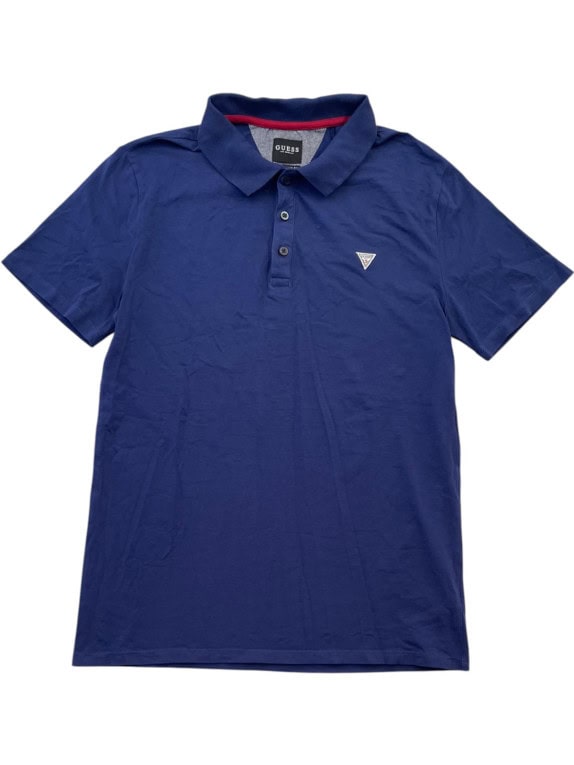 GUESS POLO SHIRT MINIMAL NAVY MEN PRE OWNED M