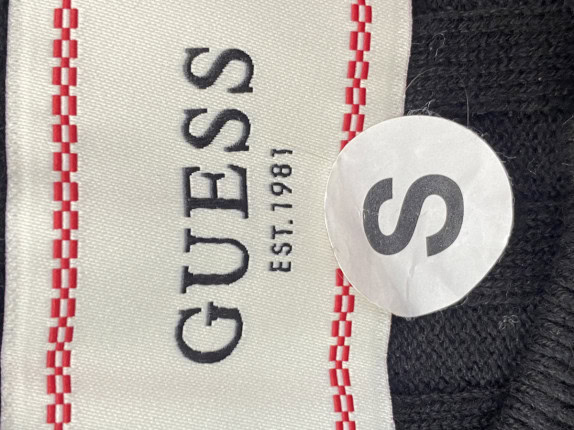 GUESS ΠΟΥΛΟΒΕΡ ΜΕ ΚΟΥΜΠΙΑ MINIMAL ΜΑΥΡΟ ΑΝΤΡΙΚΟ PRE OWNED S