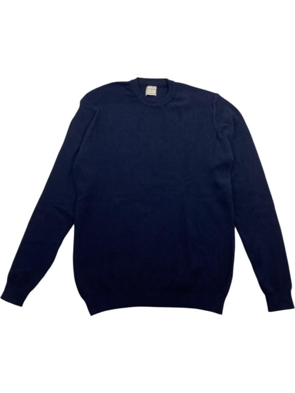 GUESS Pullover a Coste Design Original Blu Scuro da Uomo Large
