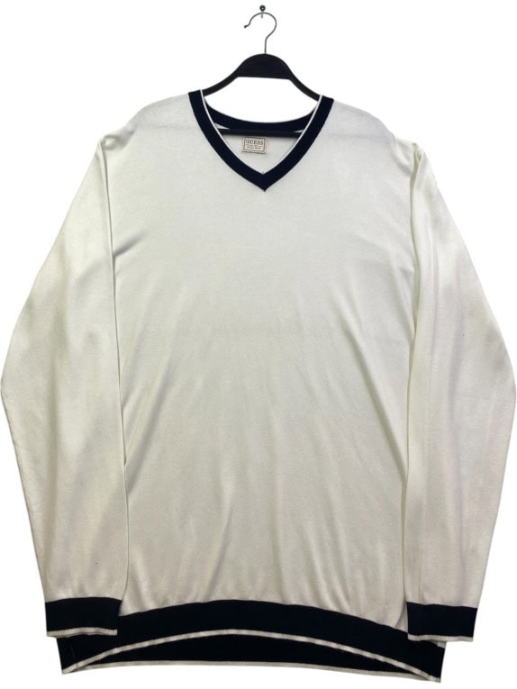 GUESS VINTAGE JUMPER OFF WHITE MALE PRE OWNED L