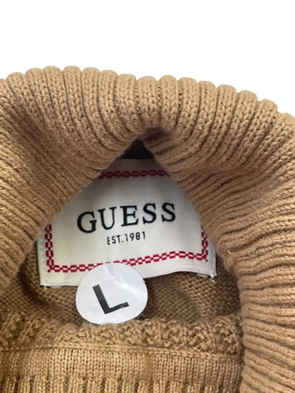 GUESS TURTLENECK SWEATER MINIMAL CAMEL WOMEN PRE OWNED L