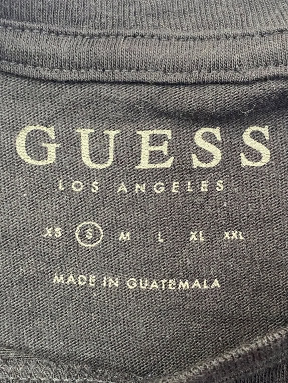 GUESS T SHIRT MINIMAL BLACK MEN PRE OWNED M