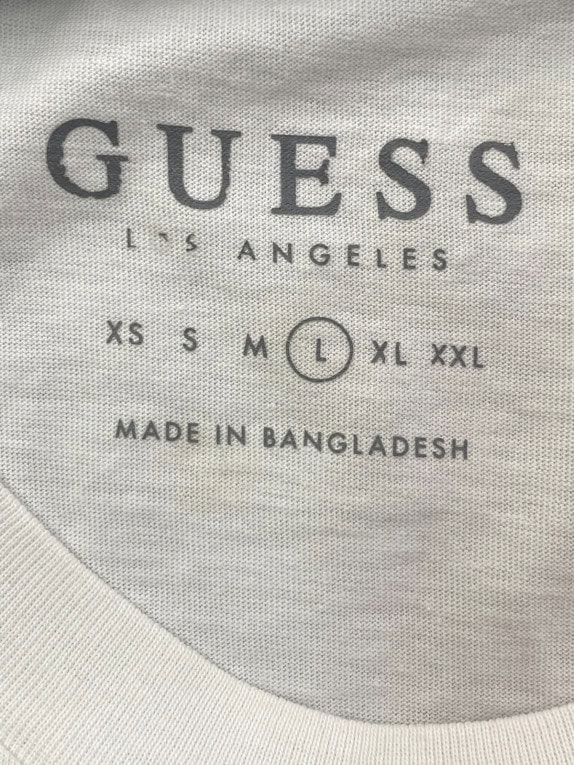 GUESS T SHIRT MINIMAL GRIGIO CHIARO UOMO PRE OWNED L