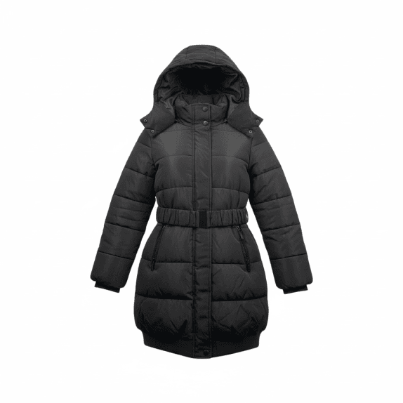 Γυναικείο Puffer Μπουφάν με Ζώνη Μαύρο M