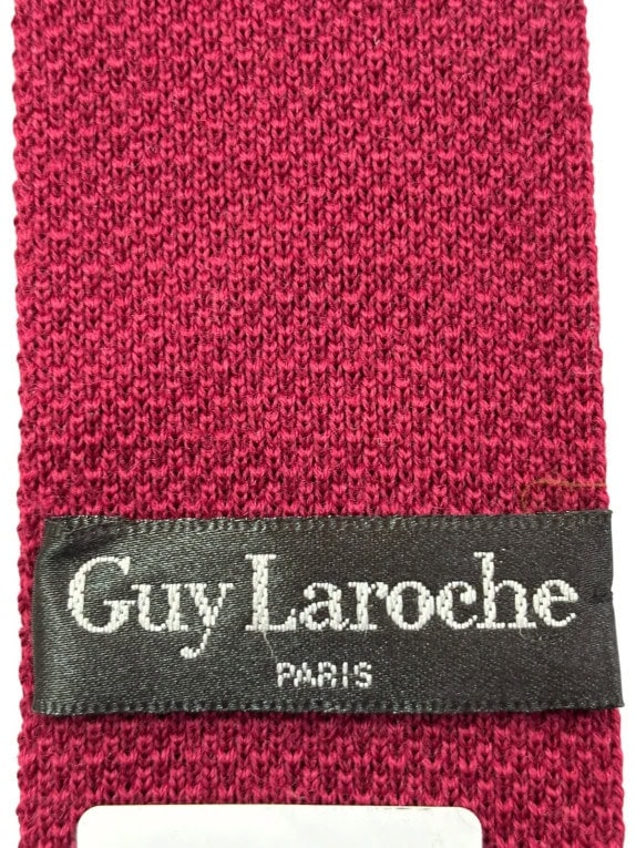 GUY LAROCHE SCARF MINIMAL BURGUNDY UNISEX PRE OWNED