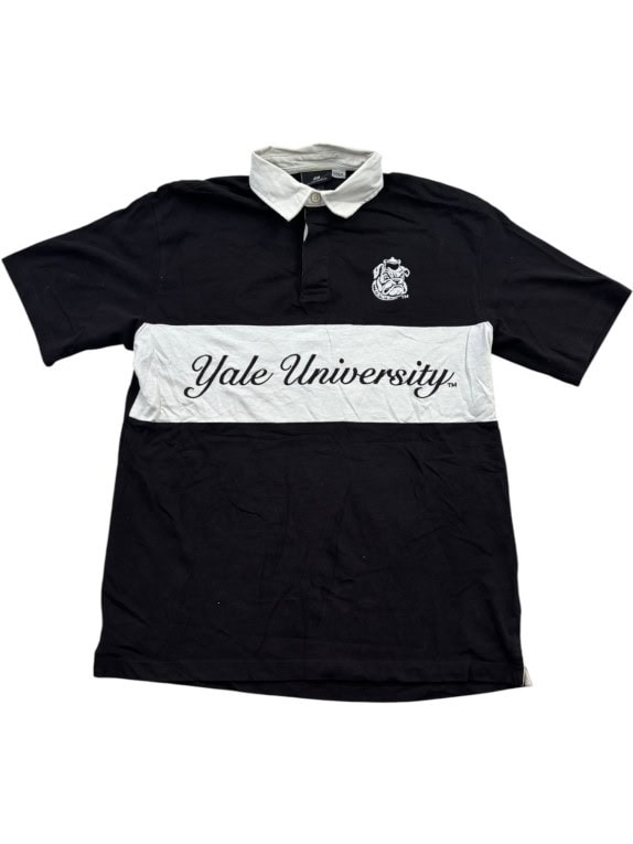H M POLO COLLEGIATE NERO OFF WHITE UOMO PRE OWNED M