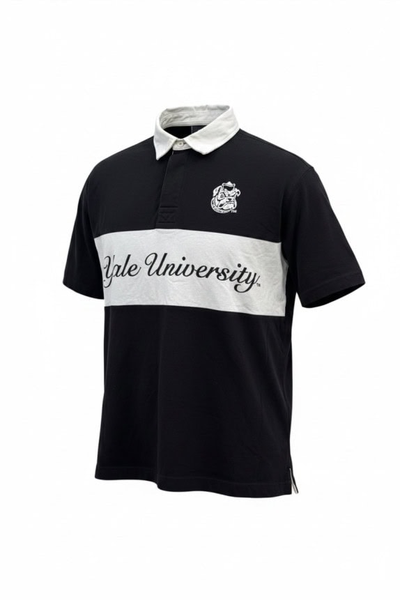 H M POLO ΜΠΛΟΥΖΑ COLLEGIATE ΜΑΥΡΟ OFF WHITE ΑΝΤΡΙΚΟ PRE OWNED M