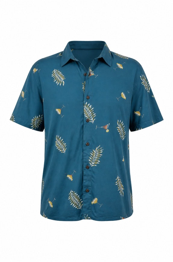 HAGGAR ΠΟΥΚΑΜΙΣΟ ΓΡΑΦΙΚΟ ΜΠΛΕ ΑΝΔΡΙΚΟ PRE OWNED L