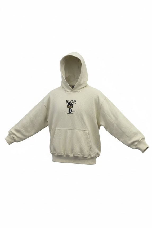 H&M Felpa con cappuccio oversize con logo beige unisex XXL