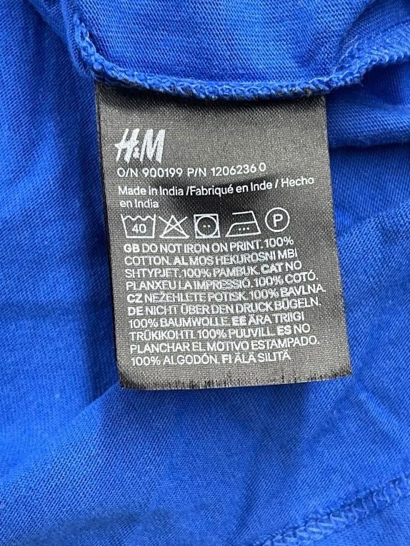 H&M T-SHIRT BROOKLYN 19 NEW YORK OVERSIZE BLU UNISEX L