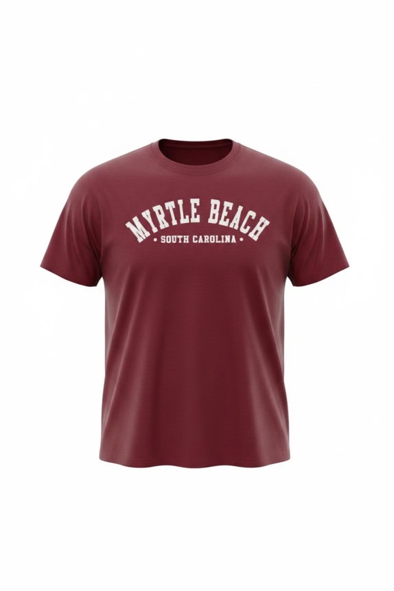 Hanes ComfortSoft Myrtle Beach South Carolina T-Shirt Κόκκινο Unisex