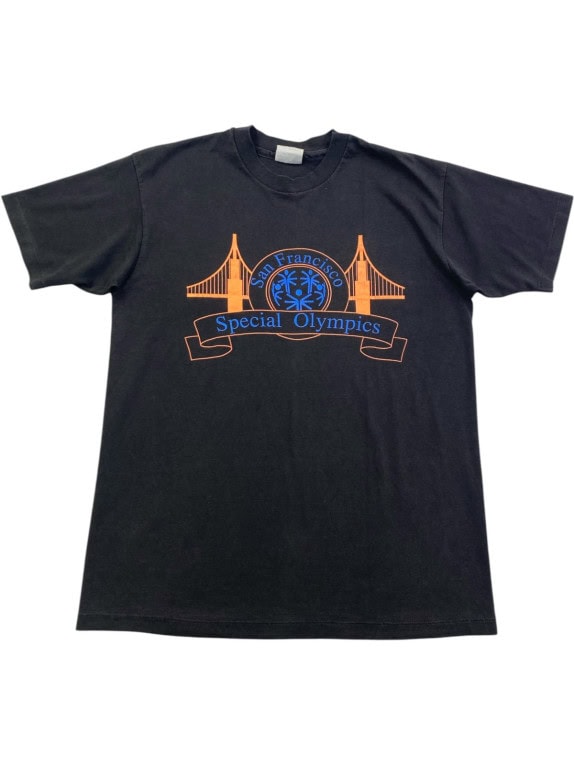 HANES ΜΠΛΟΥΖΑ GRAPHIC VINTAGE ΞΕΘΩΡΙΑΣΜΕΝΟ ΜΑΥΡΟ ΑΝΤΡΙΚΟ PRE OWNED L