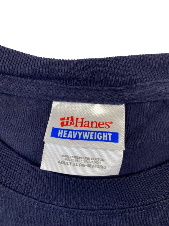 Hanes T-Shirt Heavyweight Big Logo Μπλε Σκούρο Unisex XL