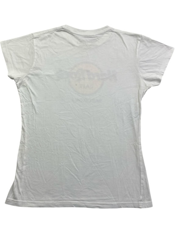HARD ROCK CAFE BARCELLONA T-SHIRT LOGO VINTAGE BIANCA DA DONNA SMALL