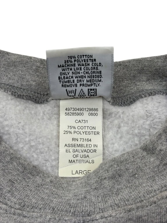 HARD ROCK CAFE CREWNECK EMBROIDERED GREY UNISEX PRE OWNED L
