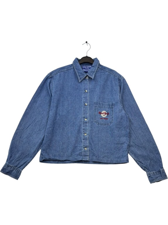 HARD ROCK CAFE DENIM ΠΟΥΚΑΜΙΣΟ VINTAGE ΜΠΛΕ ΓΥΝΑΙΚΕΙΟ PRE OWNED M