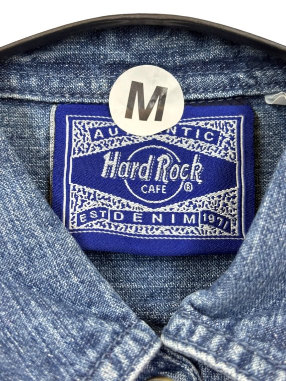 HARD ROCK CAFE DENIM ΠΟΥΚΑΜΙΣΟ VINTAGE ΜΠΛΕ ΓΥΝΑΙΚΕΙΟ PRE OWNED M