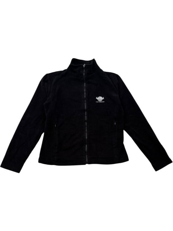HARD ROCK CAFE FLEECE JACKET MINIMAL BLACK UNISEX PRE OWNED M