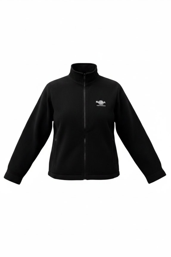 HARD ROCK CAFE GIACCA FLEECE MINIMAL BLACK UNISEX PRE OWNED M