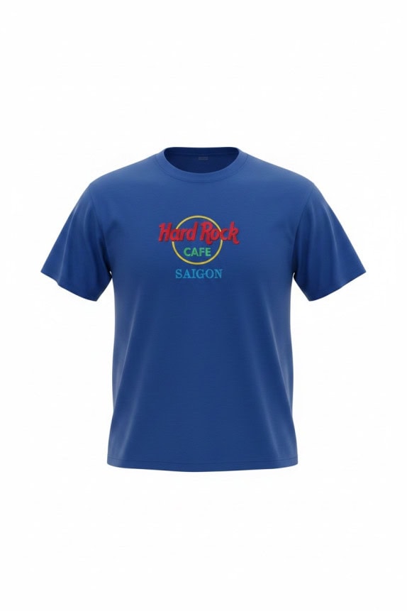 HARD ROCK CAFE GRAPHIC T SHIRT CLASSIC BLUE MEN PRE OWNED