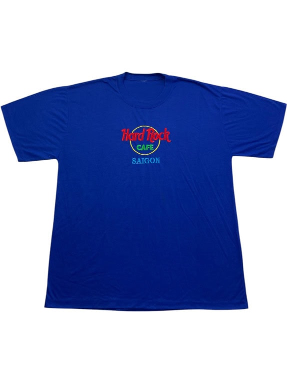 HARD ROCK CAFE GRAPHIC T SHIRT CLASSIC BLUE MEN PRE OWNED