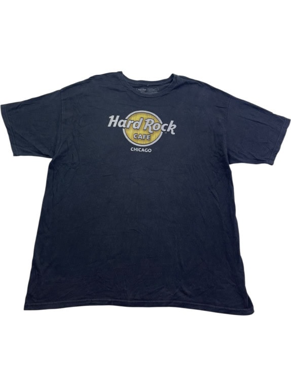 HARD ROCK CAFE GRAPHIC T SHIRT FADED BLACK MENS PRE OWNED XXL