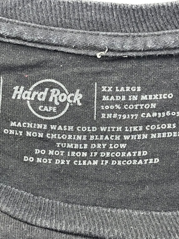 HARD ROCK CAFE GRAPHIC T SHIRT FADED BLACK MENS PRE OWNED XXL