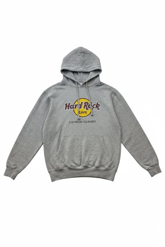 HARD ROCK CAFE HOODIE GRAPHIC GREY UNISEX PRE OWNED L