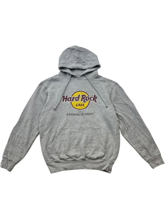 HARD ROCK CAFE HOODIE GRAPHIC GREY UNISEX PRE OWNED L