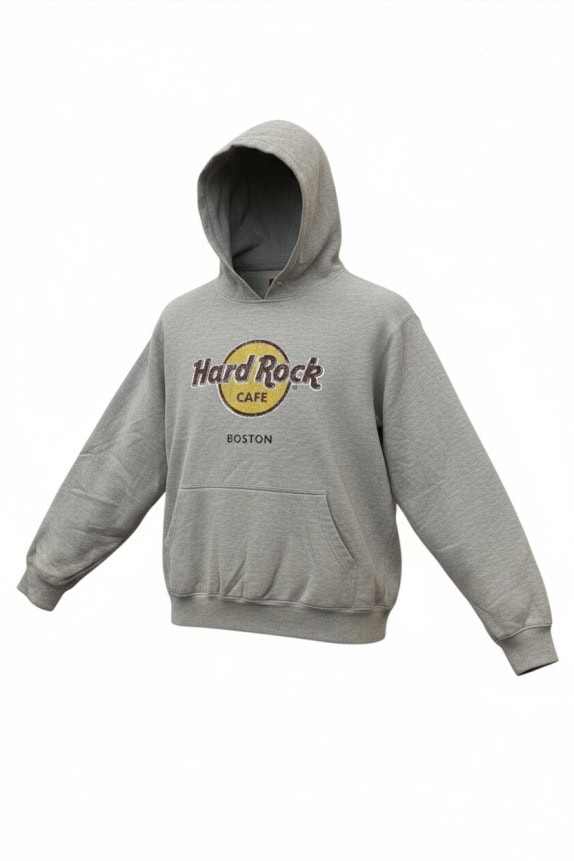 HARD ROCK CAFE HOODIE GRAPHIC GREY UNISEX PRE OWNED L