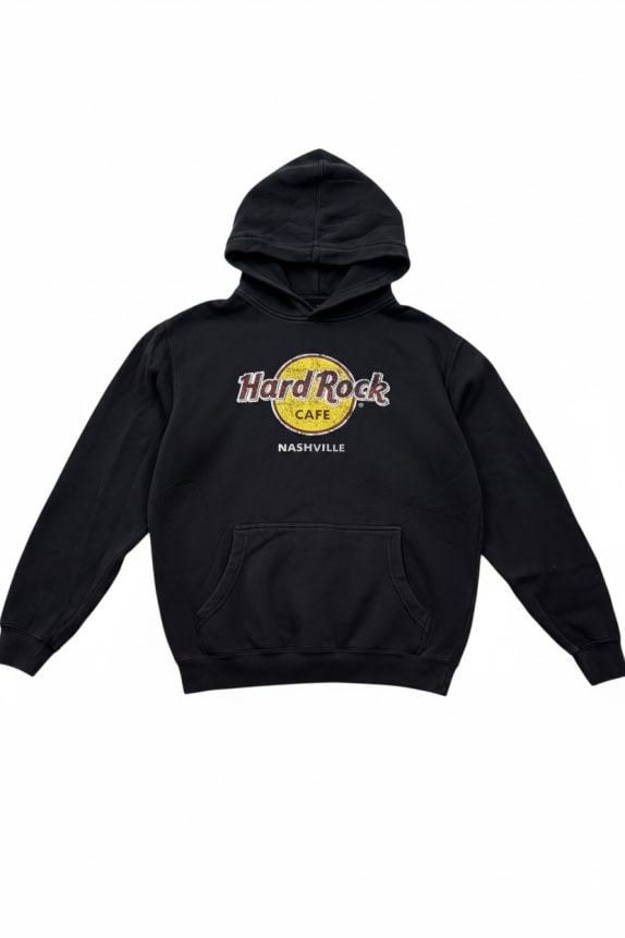 HARD ROCK CAFE HOODIE GRAPHIC ΜΑΥΡΟ UNISEX PRE OWNED L