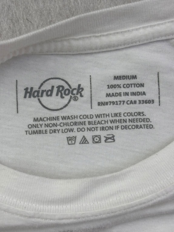 HARD ROCK CAFE ΜΑΚΡΥΜΑΝΙΚΗ ΜΠΛΟΥΖΑ GRAPHIC OFF WHITE UNISEX PRE OWNED M