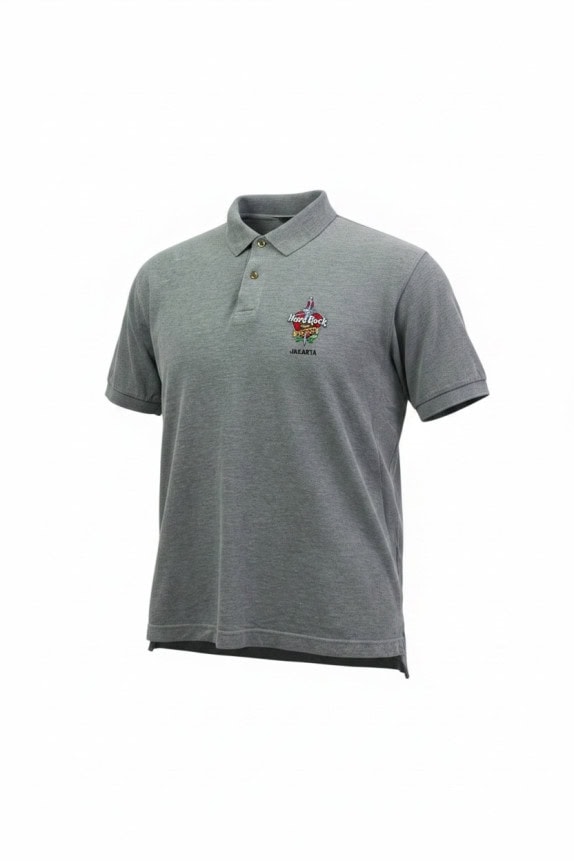 HARD ROCK CAFE POLO CLASSICA RICAMATA GRIGIA UOMO PRE OWNED XL