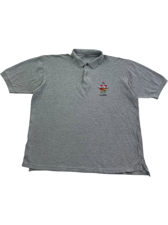 HARD ROCK CAFE POLO CLASSICA RICAMATA GRIGIA UOMO PRE OWNED XL
