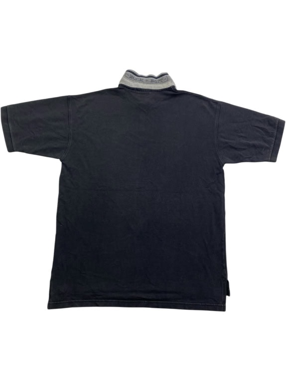 HARD ROCK CAFE polo vintage Denver con zip nero/grigio da uomo L