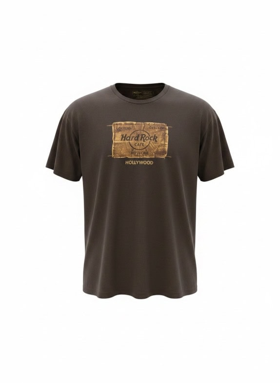 HARD ROCK CAFE T SHIRT GRAPHIC BROWN MENS PRE OWNED XL