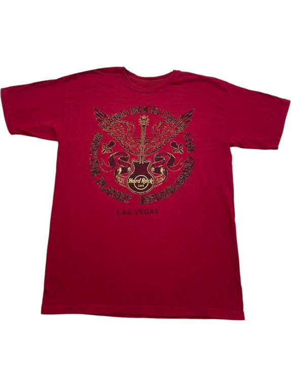 HARD ROCK CAFE T SHIRT GRAPHIC RED MENS PRE OWNED M