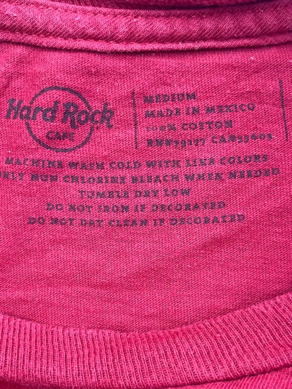 HARD ROCK CAFE T SHIRT GRAPHIC RED MENS PRE OWNED M