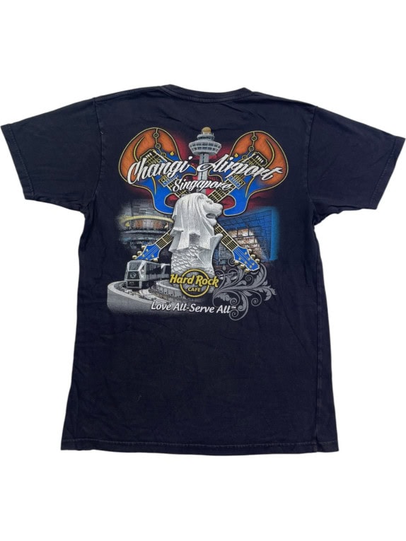 HARD ROCK CAFE T SHIRT GRAPHIC BLACK MENS PRE OWNED