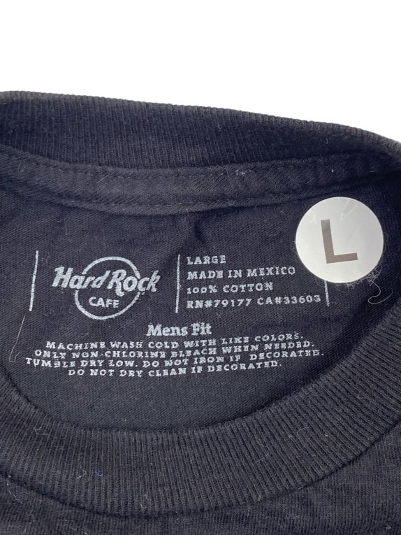 HARD ROCK CAFE T SHIRT GRAPHIC BLACK MENS PRE OWNED L