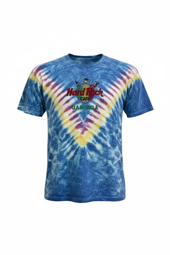 HARD ROCK CAFE GRAPHIC T SHIRT TIE DYE BLUE UNISEX PRE OWNED L